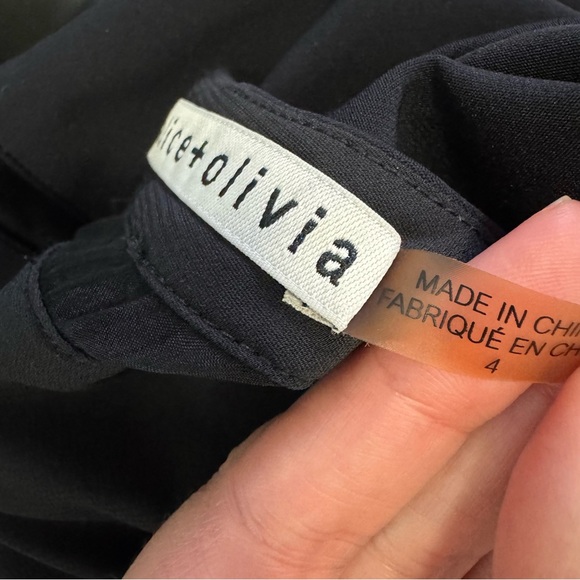 Alice + Olivia Frances Flared Mini Dress Size 4 Black - Picture 13 of 13